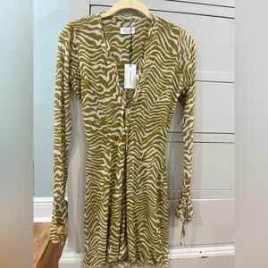 RESA Green and Cream Zebra Print Dress